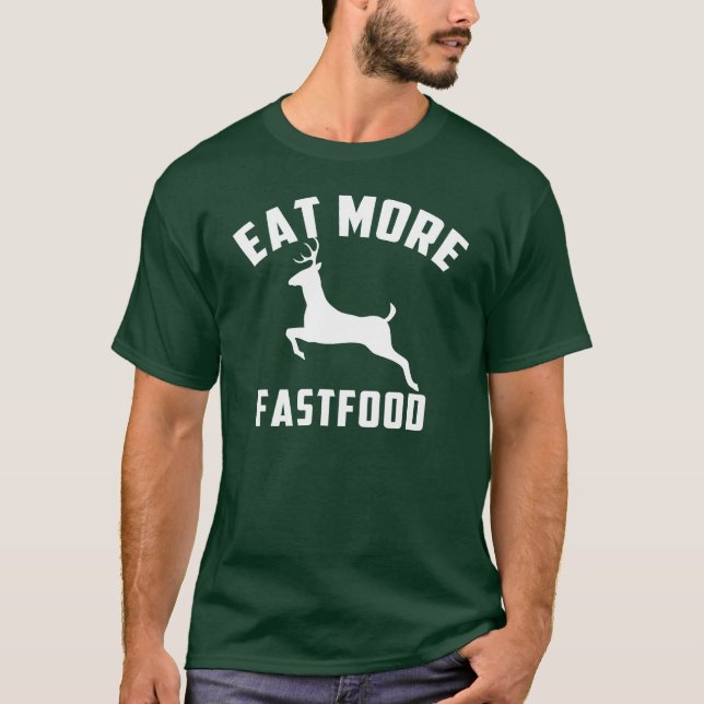 äta mer snabbmat tee shirt (Framsida)