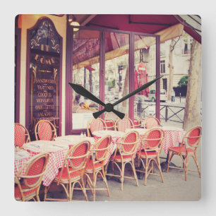 Äta middag i Paris AlFresco Fyrkantig Klocka
