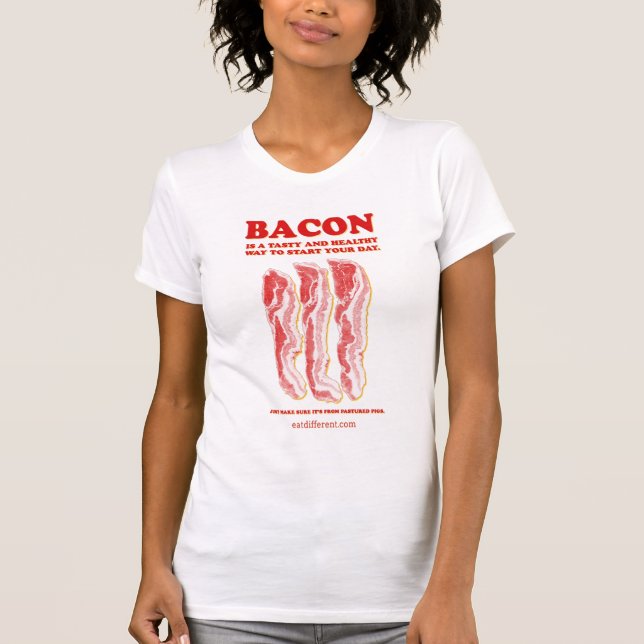 Äta olikt - äta bacon t-shirt (Framsida)