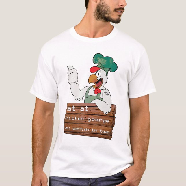 Äta på den fega George skjortan T-shirt (Framsida)