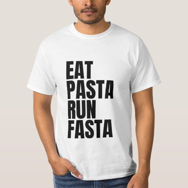 äta pasta springa fasta t shirt (Framsida)