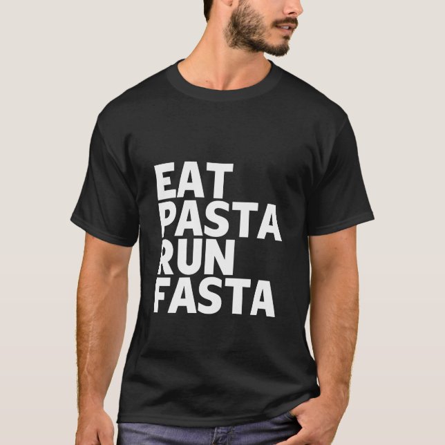 äta pasta springa fasta t shirt (Framsida)
