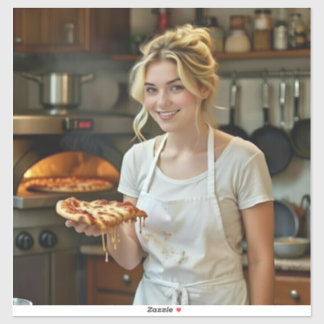 Äta Pizza Foto Anpassa Klistermärken