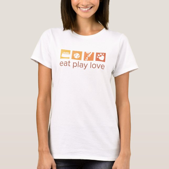 äta play kärlek tee shirt (Framsida)