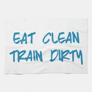 Äta rengöringen, tåg smutsar ner Motivational Kökshandduk