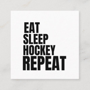 äta repetition av sömnhockey fyrkantigt visitkort
