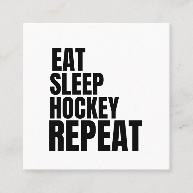 äta repetition av sömnhockey fyrkantigt visitkort (Framsida)