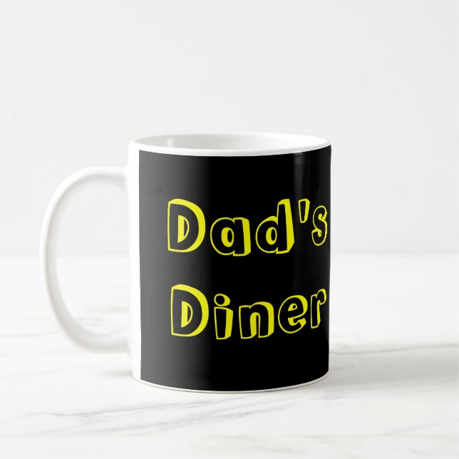 Äta Retro neon undertecknar konst, Dad'sDiner Kaffemugg (Vänster)