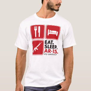 Äta röd sömn AR-15 - T Shirt