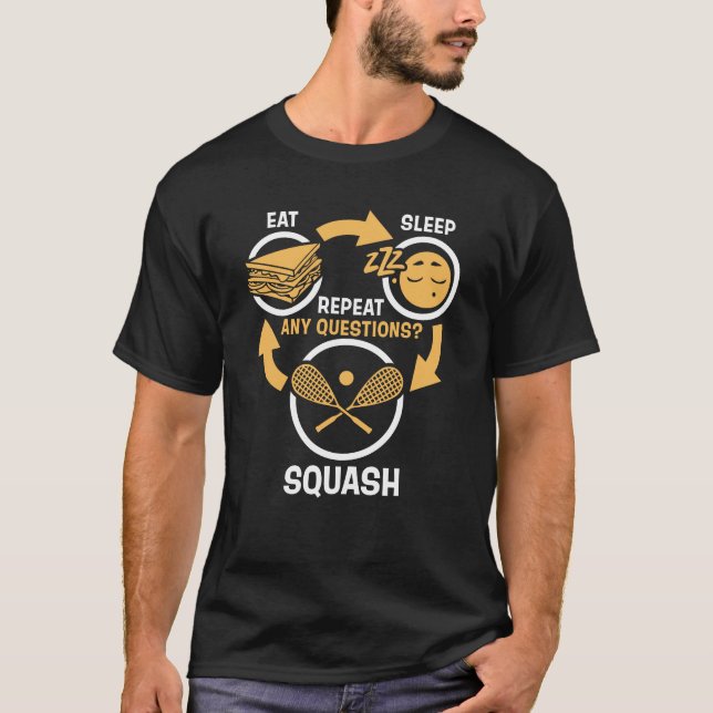 Äta rolig squash för sömnsquashrepetition t shirt (Framsida)