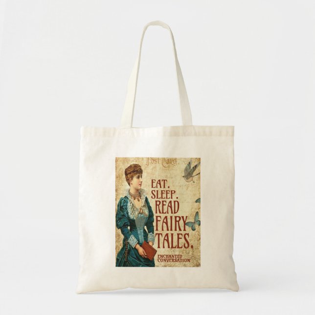 ÄTA. SLEEP. LÄS FAIRY TALES Tote Tygkasse (Framsidan)