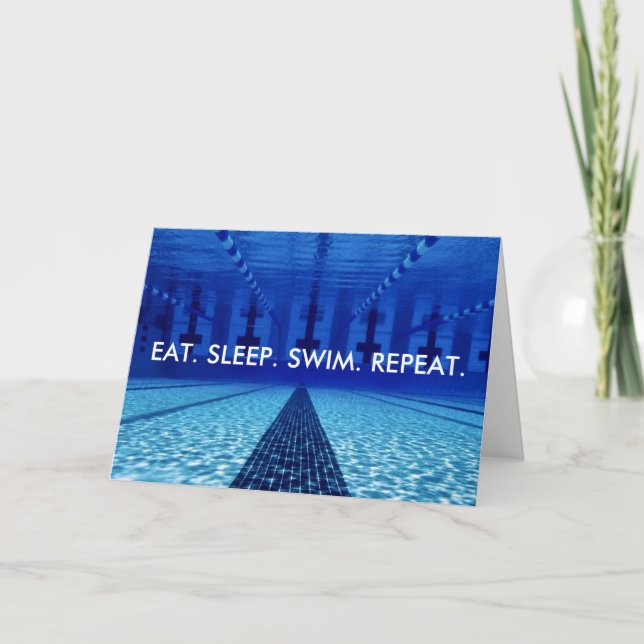 ÄTA. SLEEP. SIMMA. UPPREPA. SWIMMING KORT (Framsida)