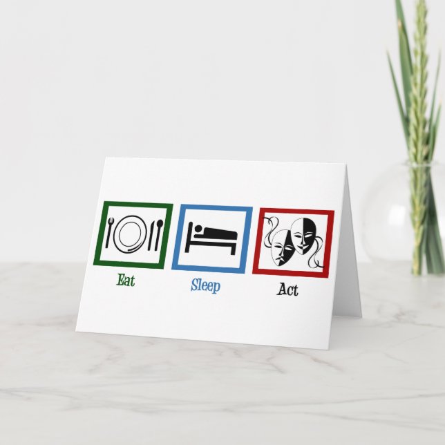 Äta sömn agerar kort (Framsida)