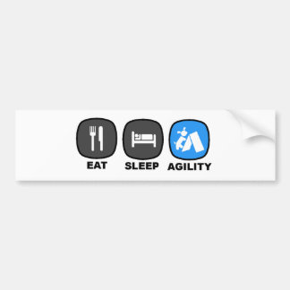 Äta. Sömn. Agility. Blått Bildekal