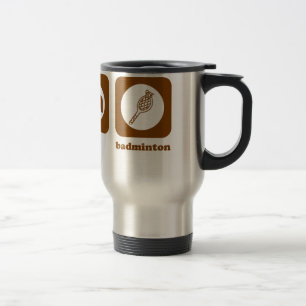Äta. Sömn. Badminton. Mugg