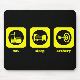 Äta. Sömn. Bågskytte. Mousepad Musmatta