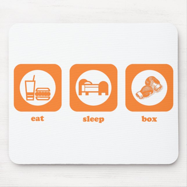 Äta. Sömn. Boxas. Mousepad Musmatta (Framsidan)