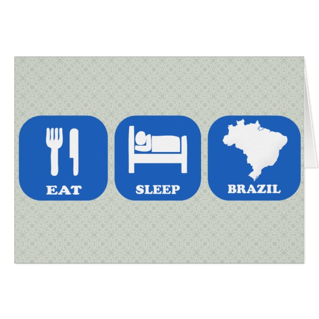 Äta sömn Brasilien Hälsningskort (Framsidan Horizontal)