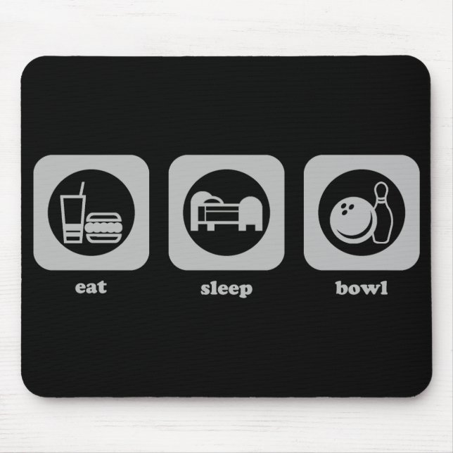 Äta. Sömn. Bunke. Mousepad Musmatta (Framsidan)