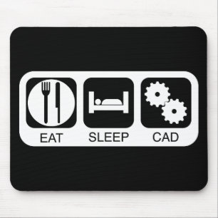 Äta sömn CAD Musmatta