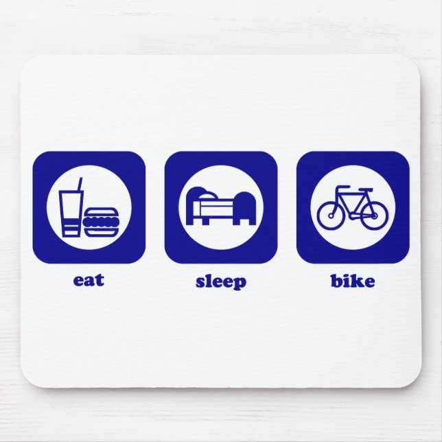 Äta. Sömn. Cykel. Mousepad Musmatta (Framsidan)