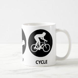Äta sömn cyklar kaffemugg