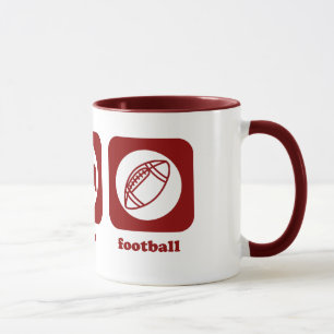 Äta. Sömn. Fotboll. Mugg