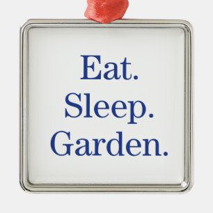 Äta. Sömn. Garden. Julgransprydnad Metall
