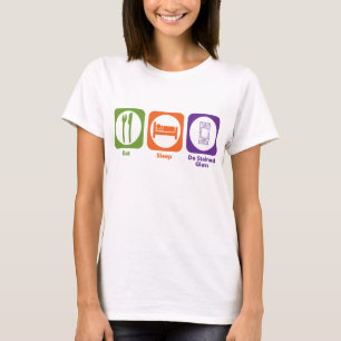 Äta sömn gör målat glass t shirt