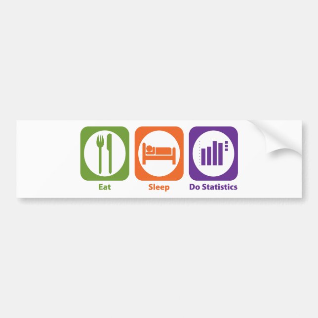 Äta sömn gör statistik bildekal (Framsidan)
