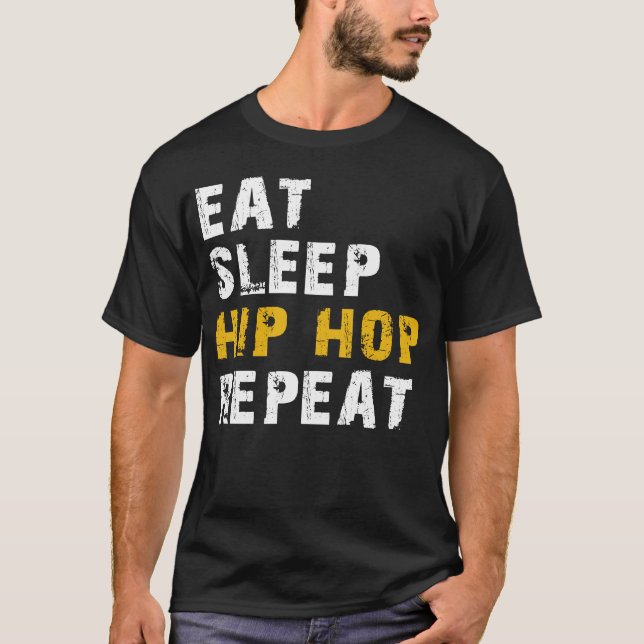 äta sömn hio skutt upprepa t shirt (Framsida)