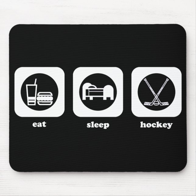 Äta. Sömn. Hockey. Mousepad Musmatta (Framsidan)