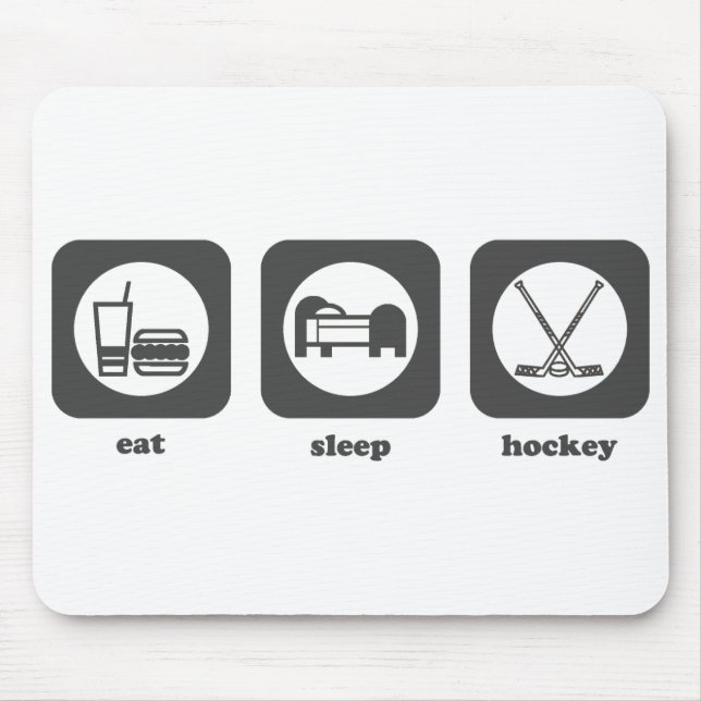Äta. Sömn. Hockey. Mousepad Musmatta (Framsidan)