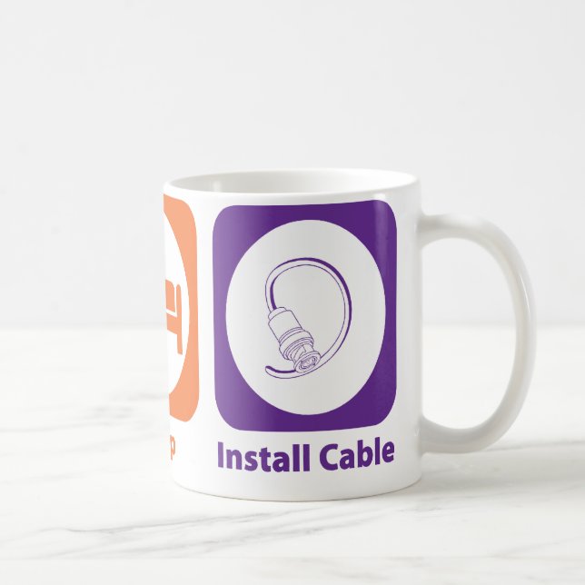 Äta sömn installerar kabel kaffemugg (Höger)