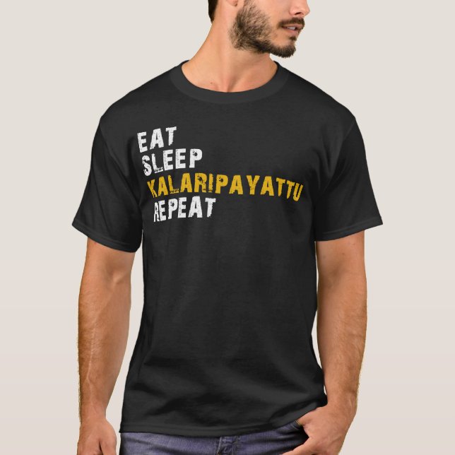äta sömn Kalaripayattu T Shirt (Framsida)