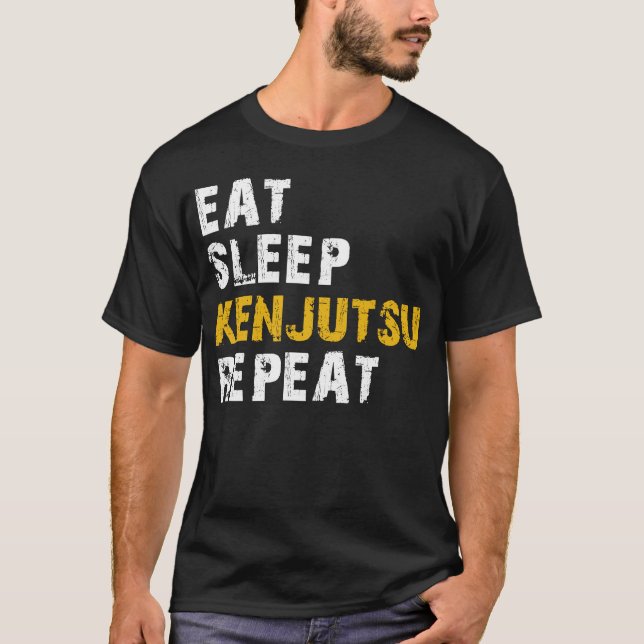 äta sömn Kenjutsu T Shirt (Framsida)