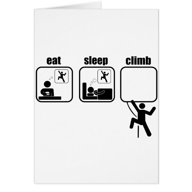 Äta. Sömn. Klättring Hälsningskort (Framsidan)