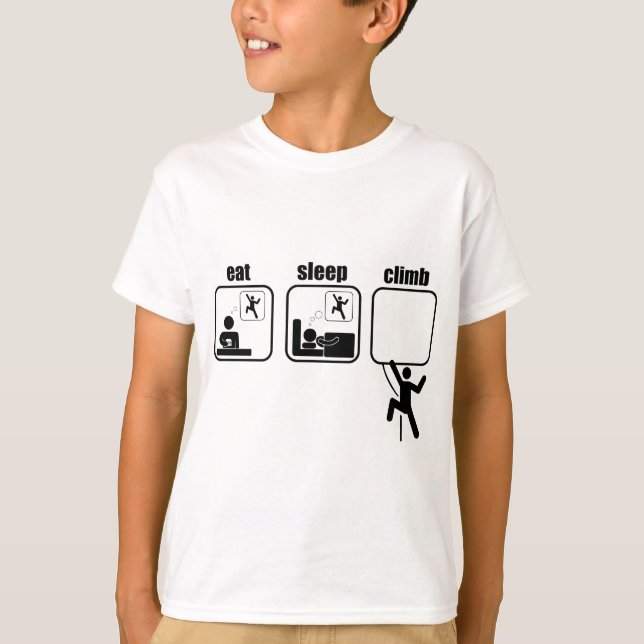Äta. Sömn. Klättring T Shirt (Framsida)