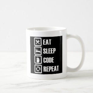 - äta-sömn-kodifiera-repetition kaffemugg