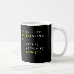 Äta sömn kodifierar kaffemugg