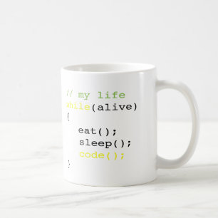 Äta sömn kodifierar kaffemugg