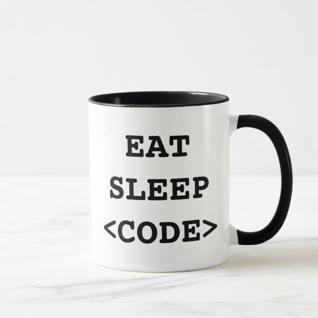 Äta sömn kodifierar kaffemuggen för programmerare mugg (Höger)