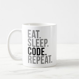 Äta sömn kodifierar repetition kaffemugg