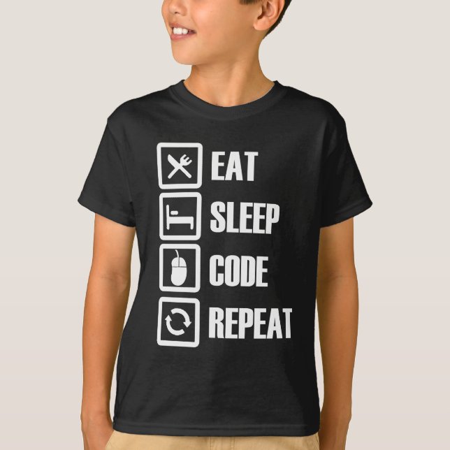 Äta - sömn - kodifierar - repetitiontshirten t shirt (Framsida)
