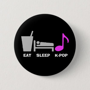 Äta sömn Kpop knäppas (mörk) Knapp