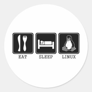 Äta. Sömn. Linux. Runt Klistermärke