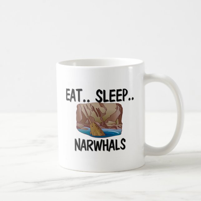 Äta sömn NARWHALS Kaffemugg (Höger)