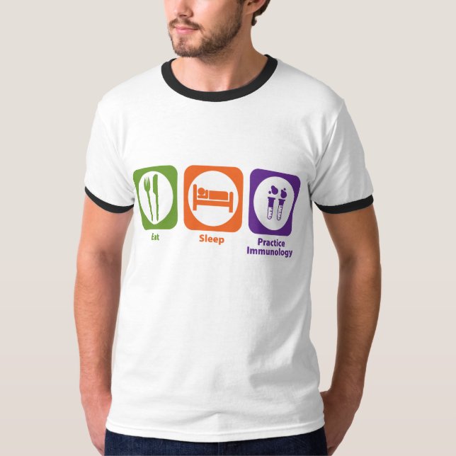 Äta sömn övar immunologi tee shirt (Framsida)