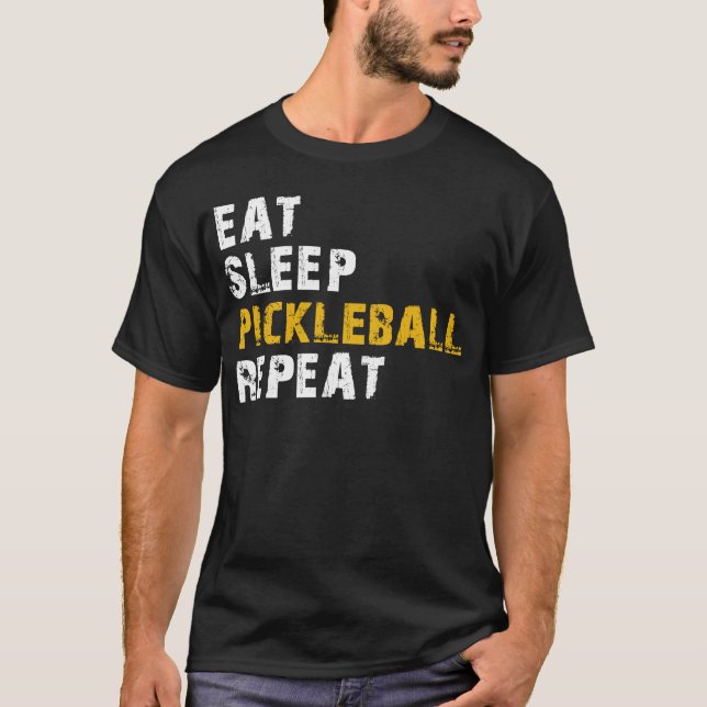 äta sömn Pickleball T Shirt (Framsida)