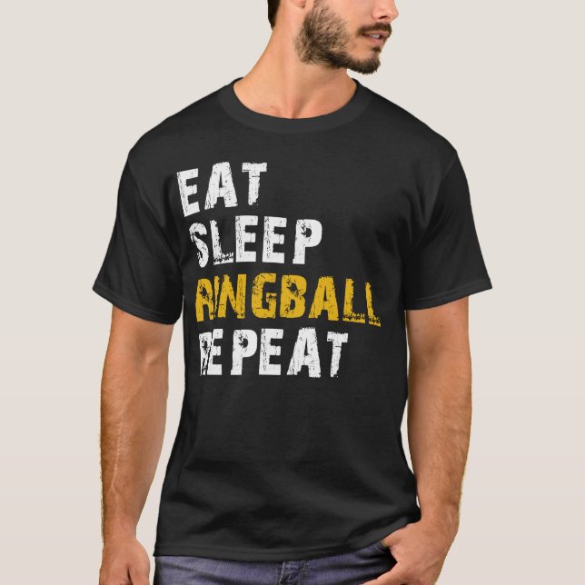 äta sömn Ringball T Shirt (Framsida)